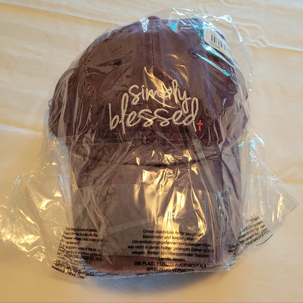 "Simply Blessed" Embroidered Adjustable Baseball Hat, NWT - Picture 4 of 5